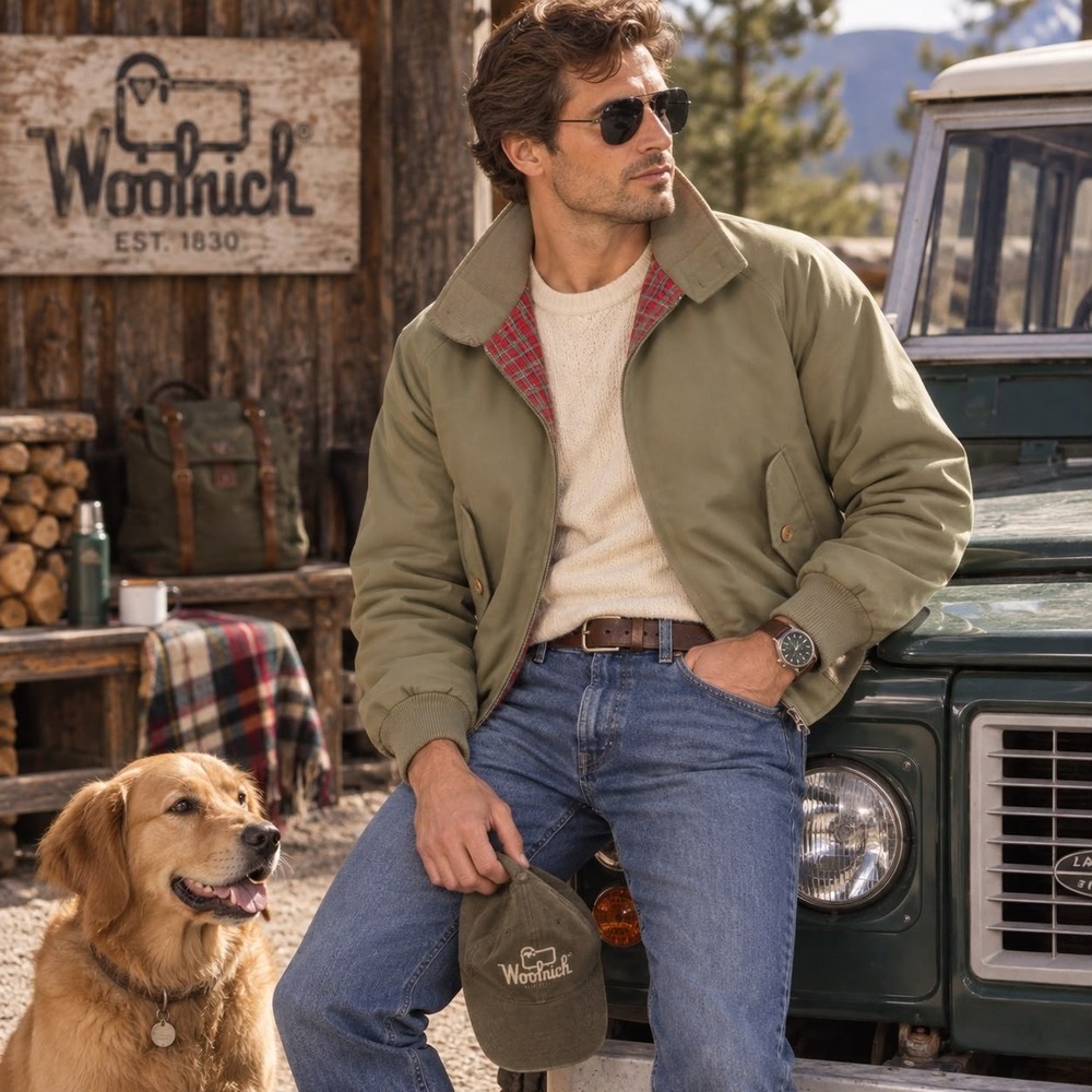 WOOLRICH Men's Bomber Jacket 44 Harrington Plaid Lined 70's USA MADE VINTAGE